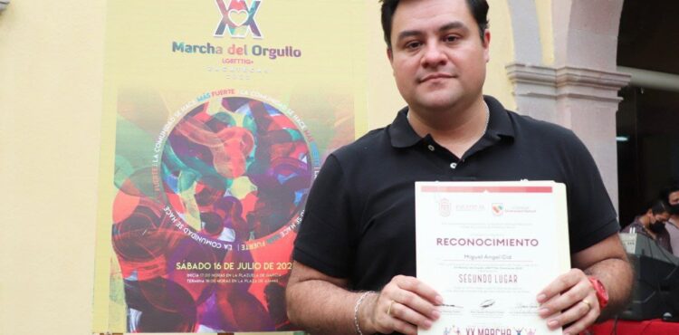 RECONOCE AYUNTAMIENTO DE ZACATECAS A CREADOR DEL CARTEL DE LA 20 MARCHA DEL ORGULLO LGBTTTIQ+